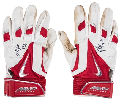 2014 Mike Trout Game Used, Signed & Inscribed Nike Batting Gloves (Anderson LOA)